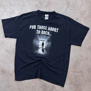Vintage Y2K For Those About To Rock Hockey Graphic T Shirt Rock Band T Shirt L